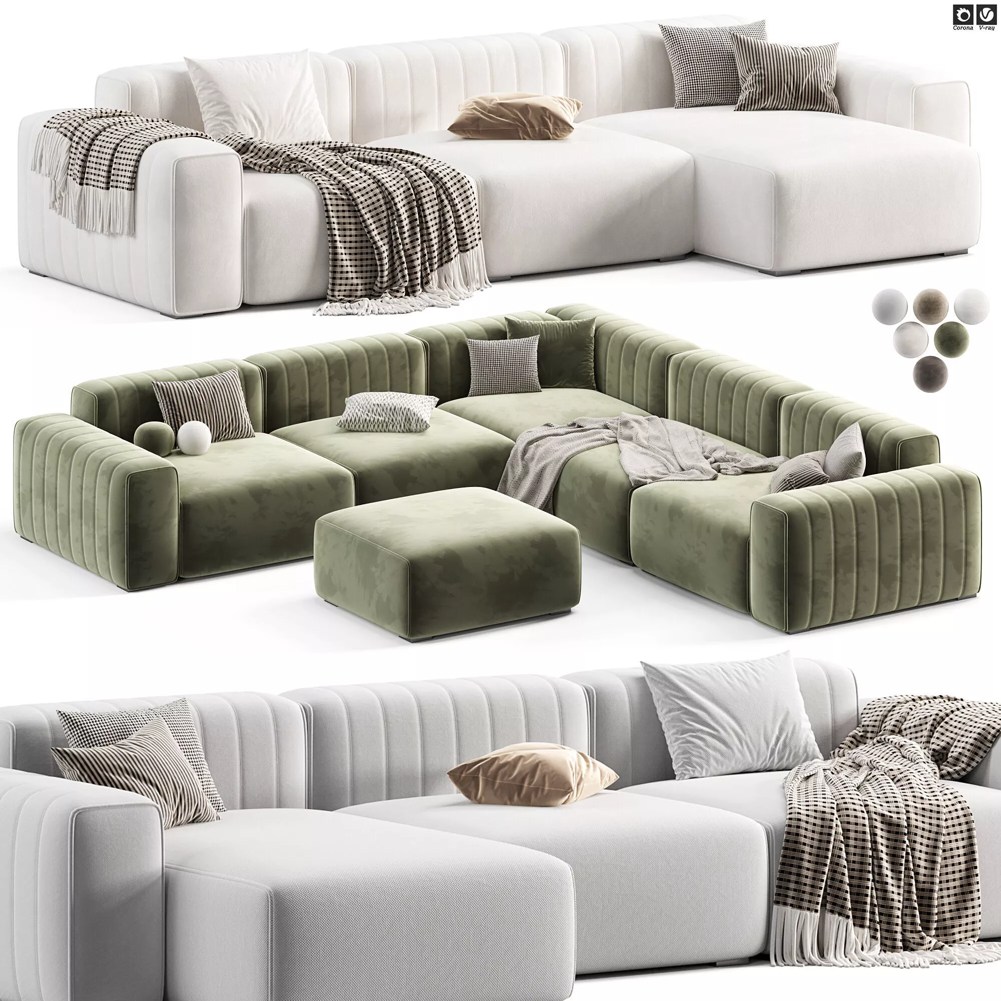 Riff Modular sofa by Norr11 3D model