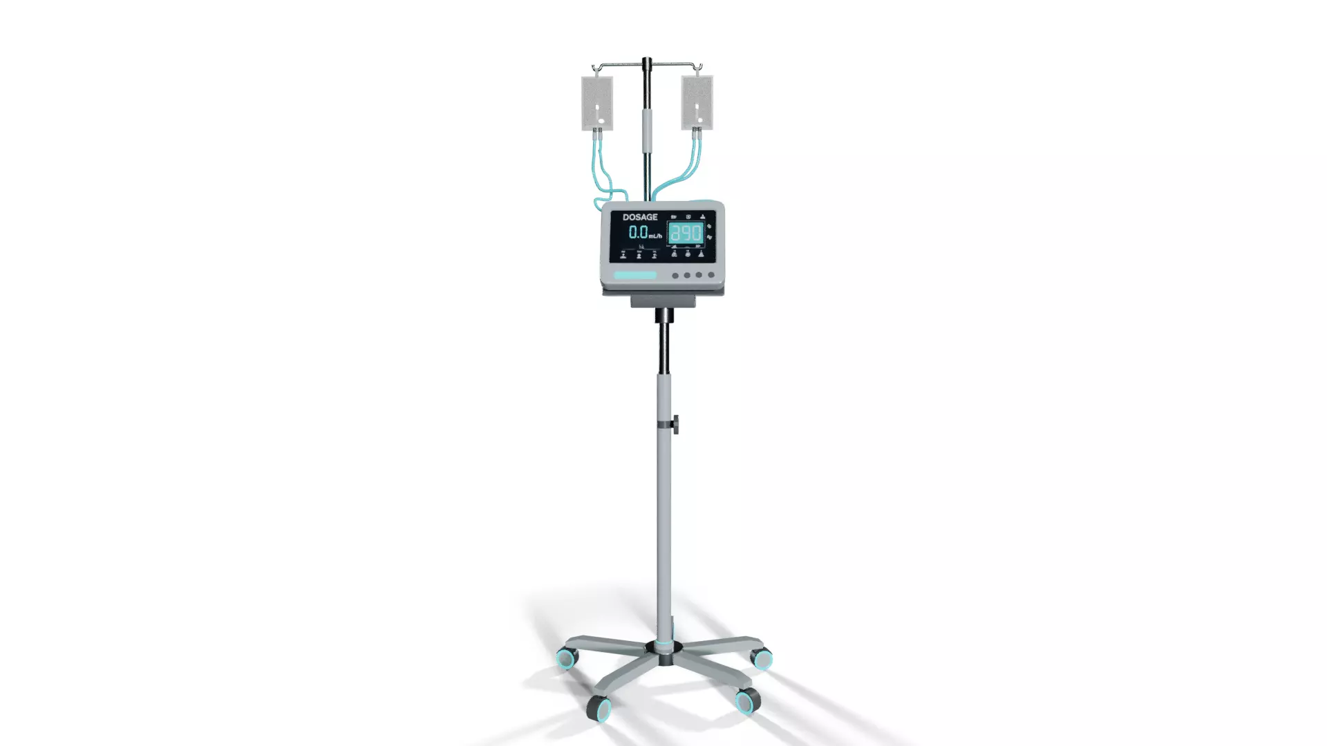 Sci-Fi Medical Infusion Pump Stand Low-poly 3D model