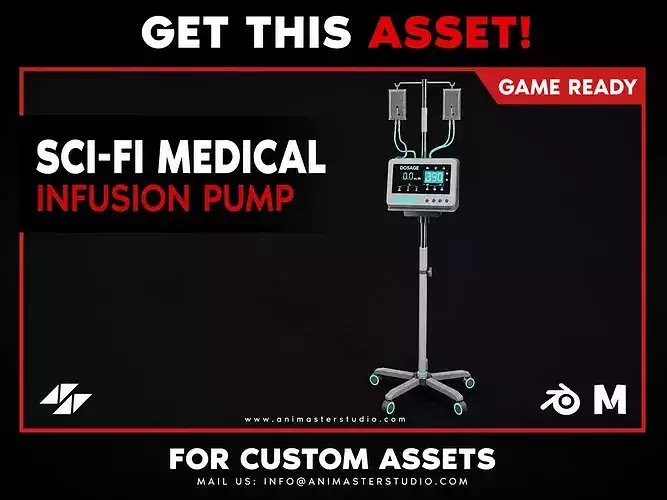 Sci-Fi Medical Infusion Pump Stand