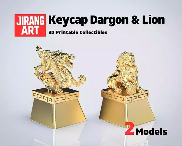 Bundle Keycap Chinese Dragon and Keycap Chinese Guardian Lion