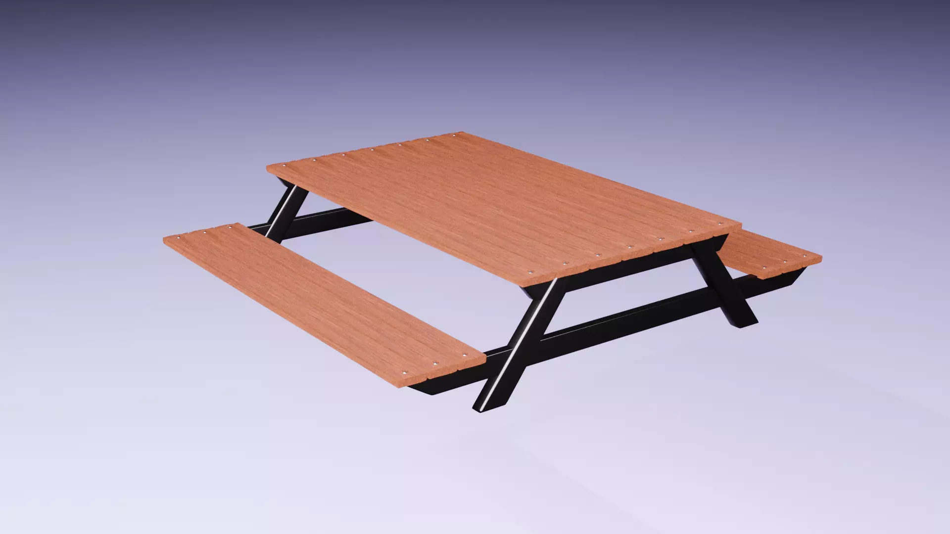 Industrial Picnic Table - Outdoor Dining Furniture Free 3D model