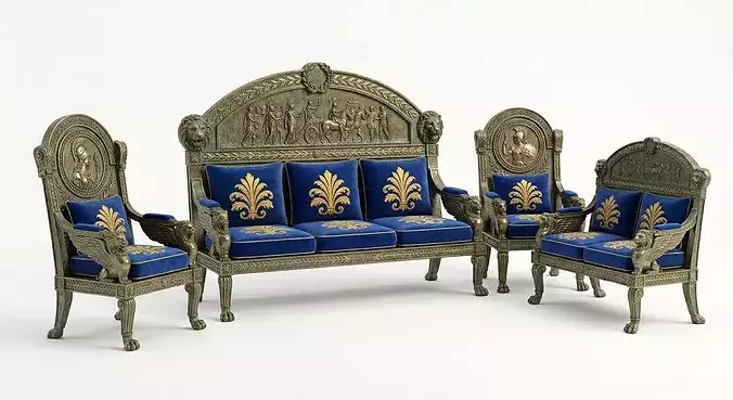 Modern Sofa Set 3D Model