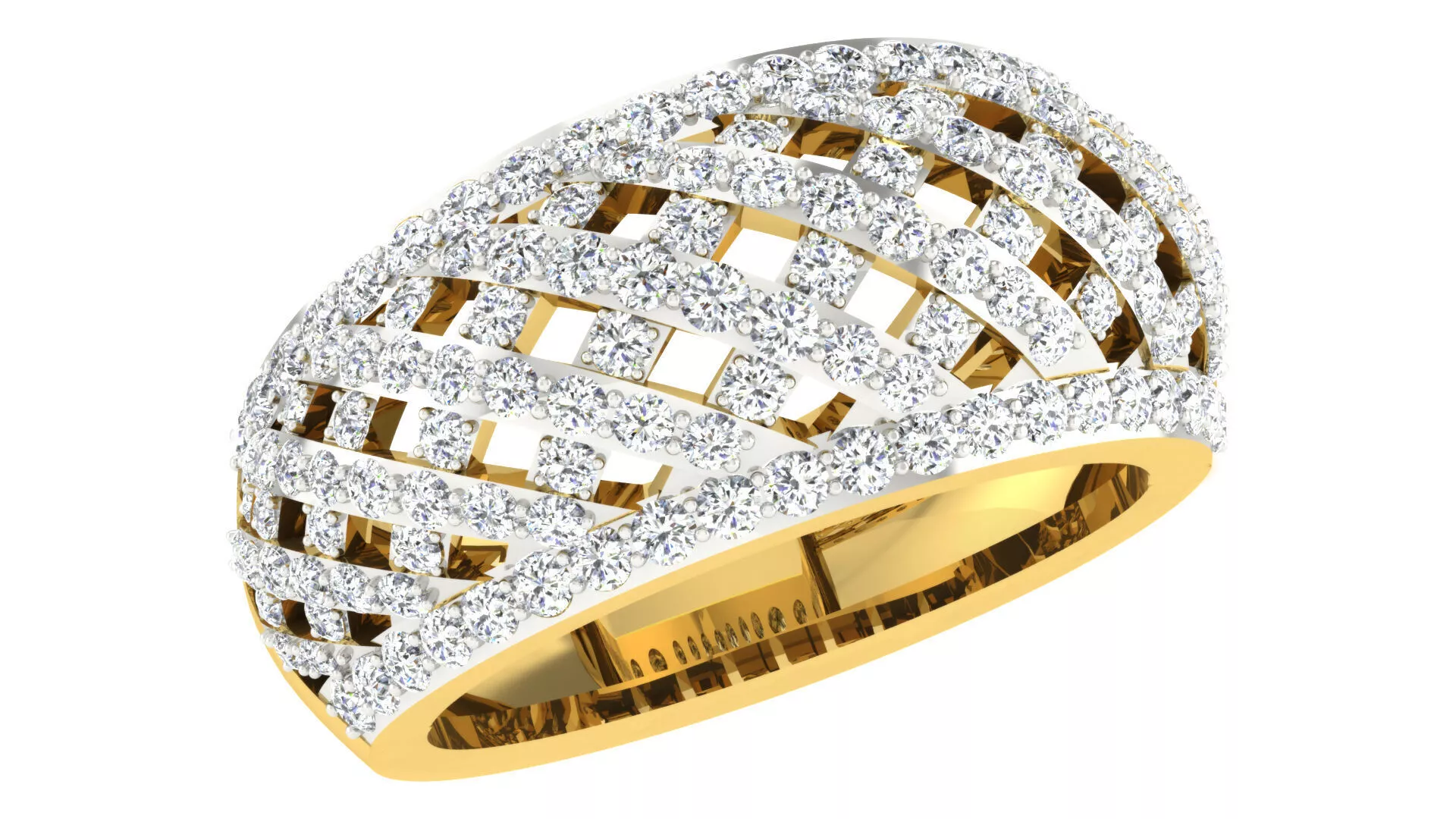 SILVER AND GOLD BAND RING 3D print model