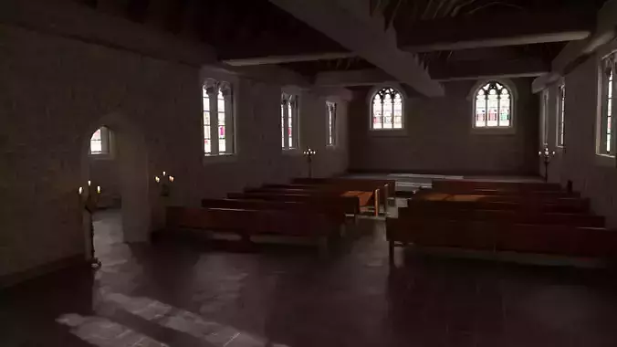 Church Low-poly 3D model