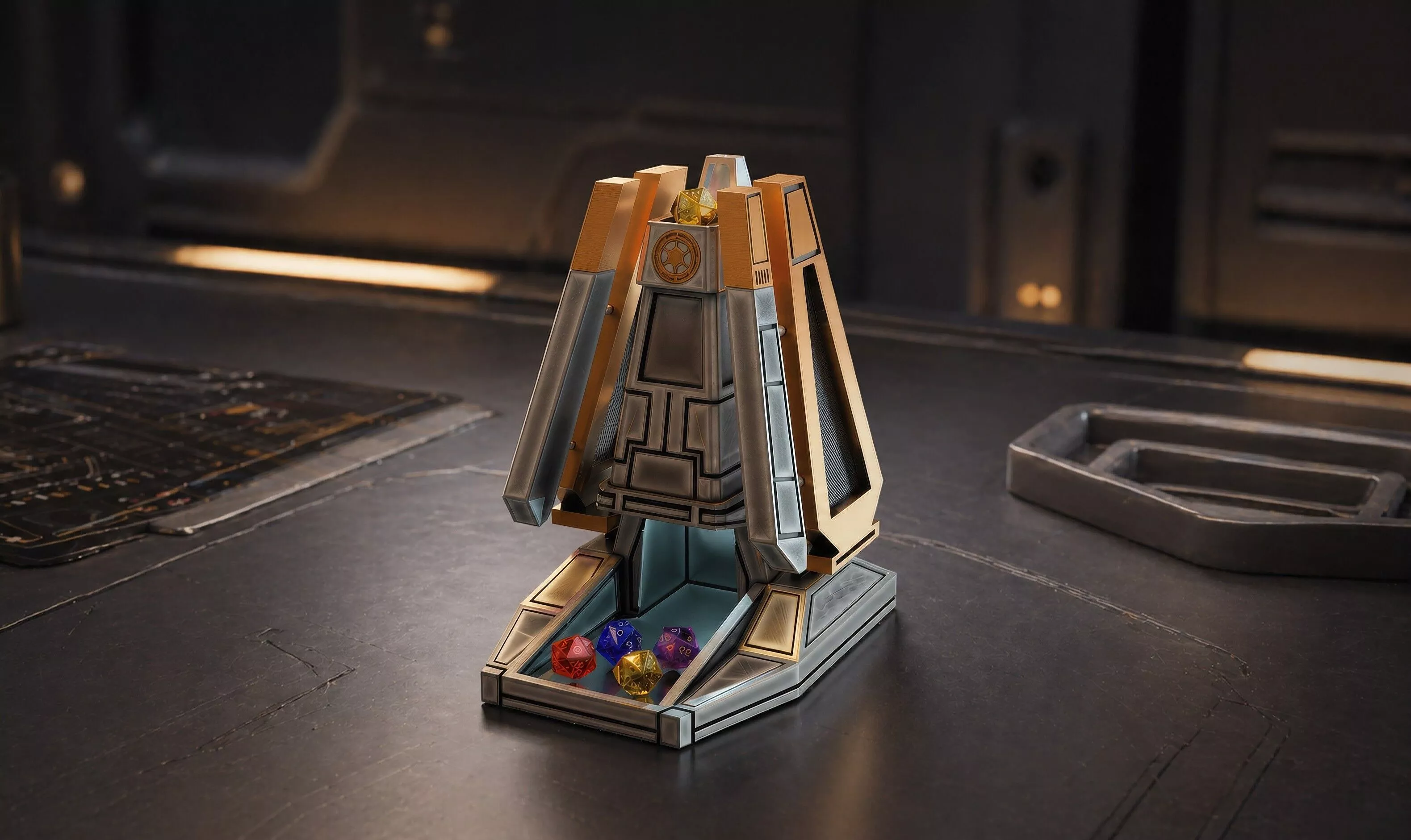 Sci-fi Space Ship Dice Tower 3D print model