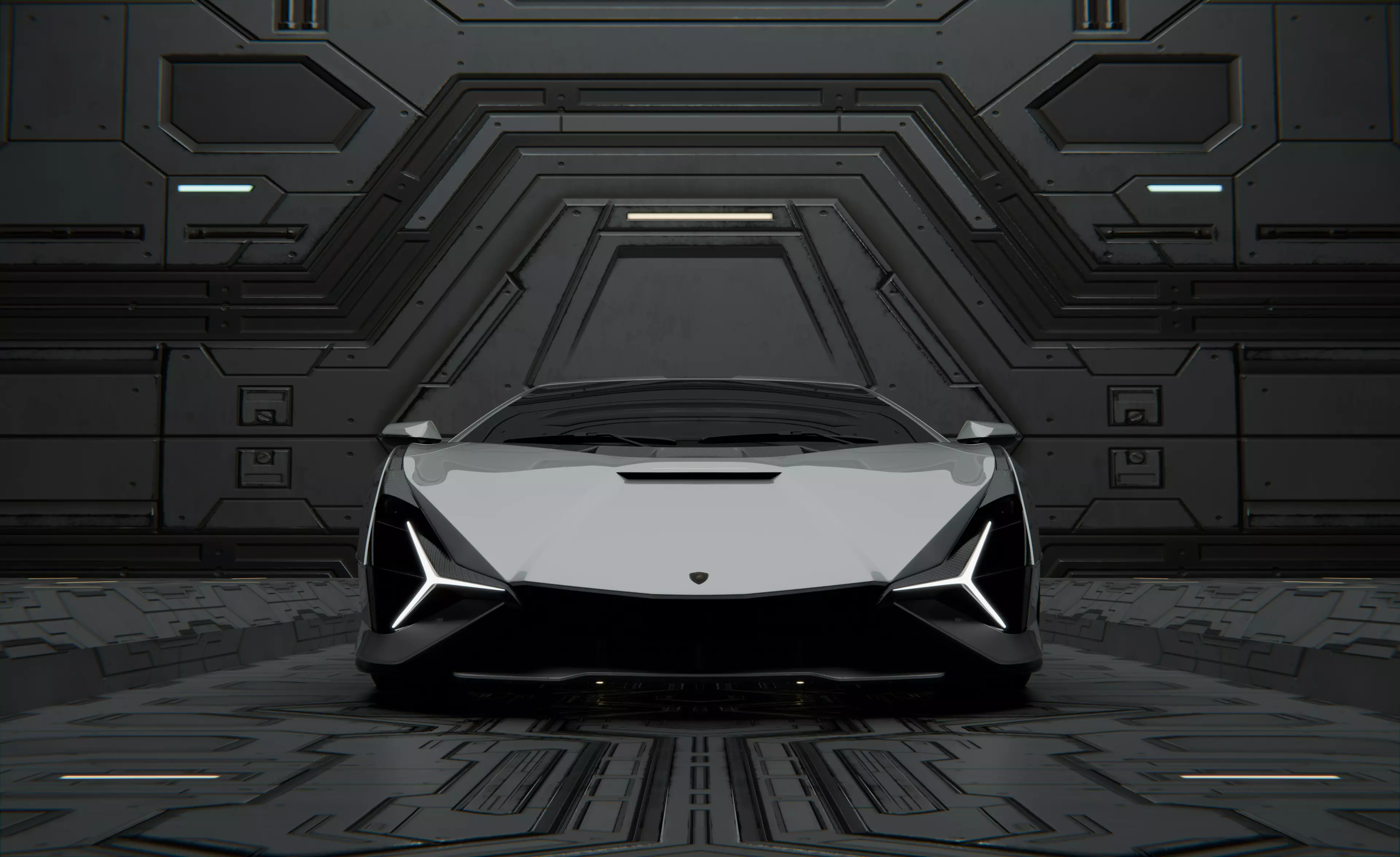 Supercar scene 3D model