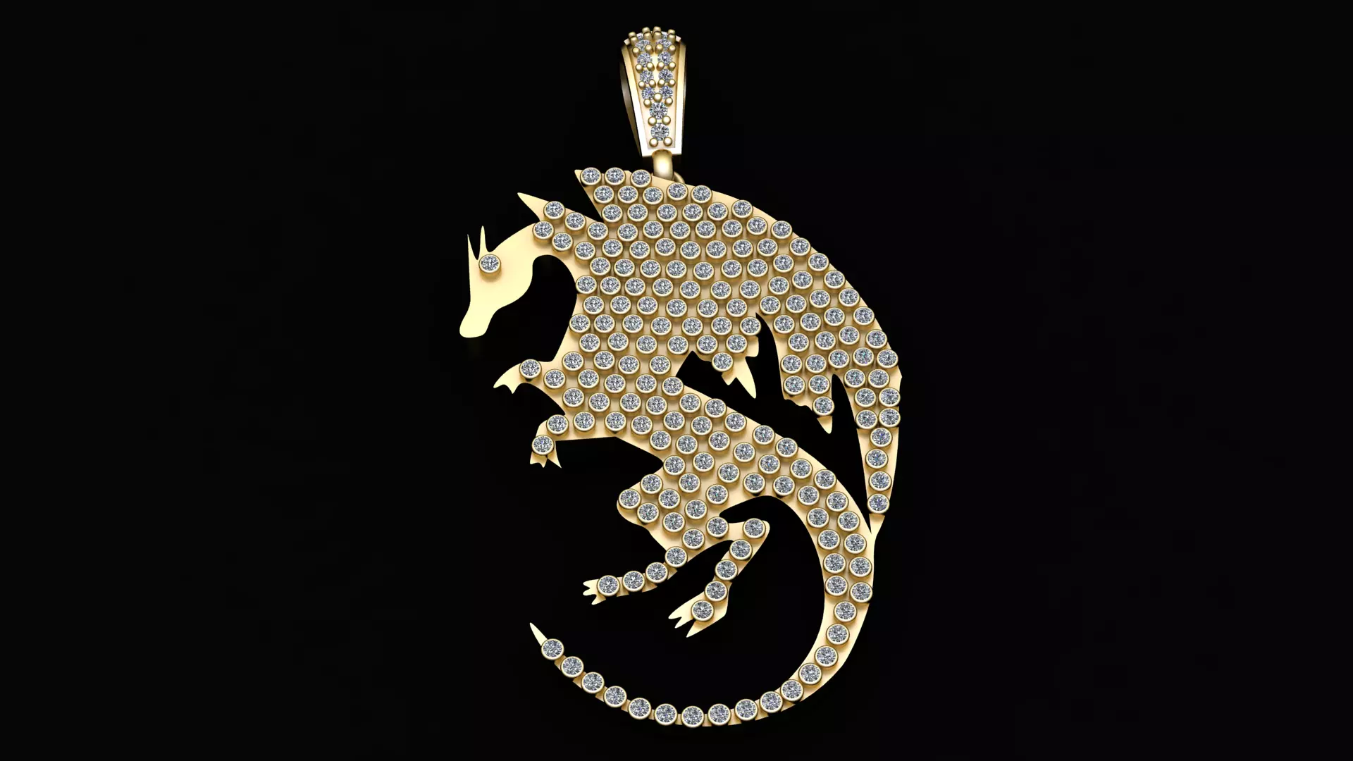 Majestic Dragon Soul Medallion Fully Iced Out 3D 3D print model