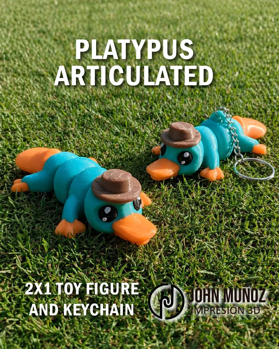 Platypus Articulated Version and Keychain 3D print model