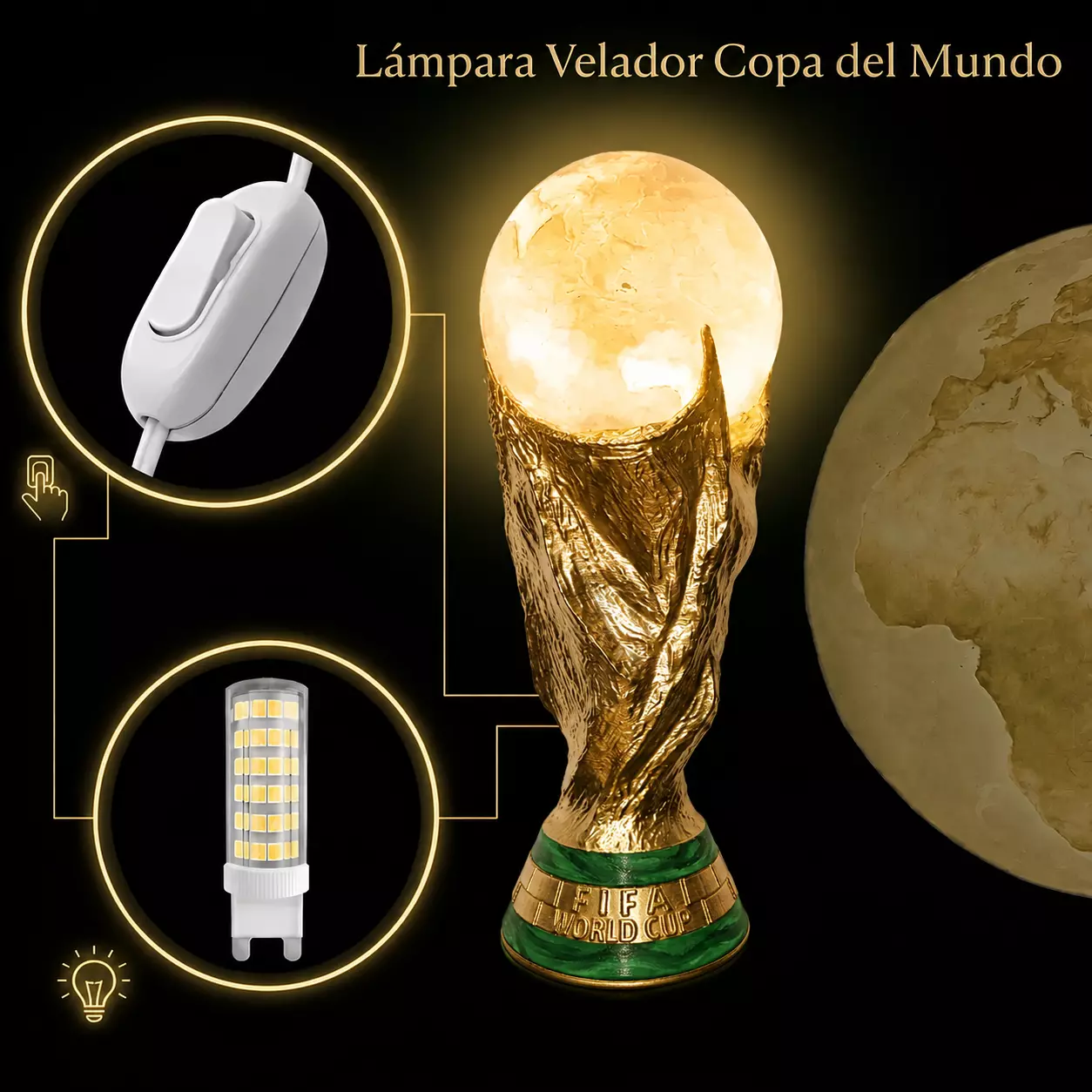 Lampara Velador Copa Del Mundo 3D model