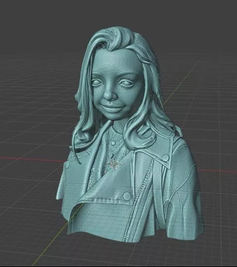 Girl Bust in Leather Jacket Stylish Female Sculpture 3D Model Free 3D print model