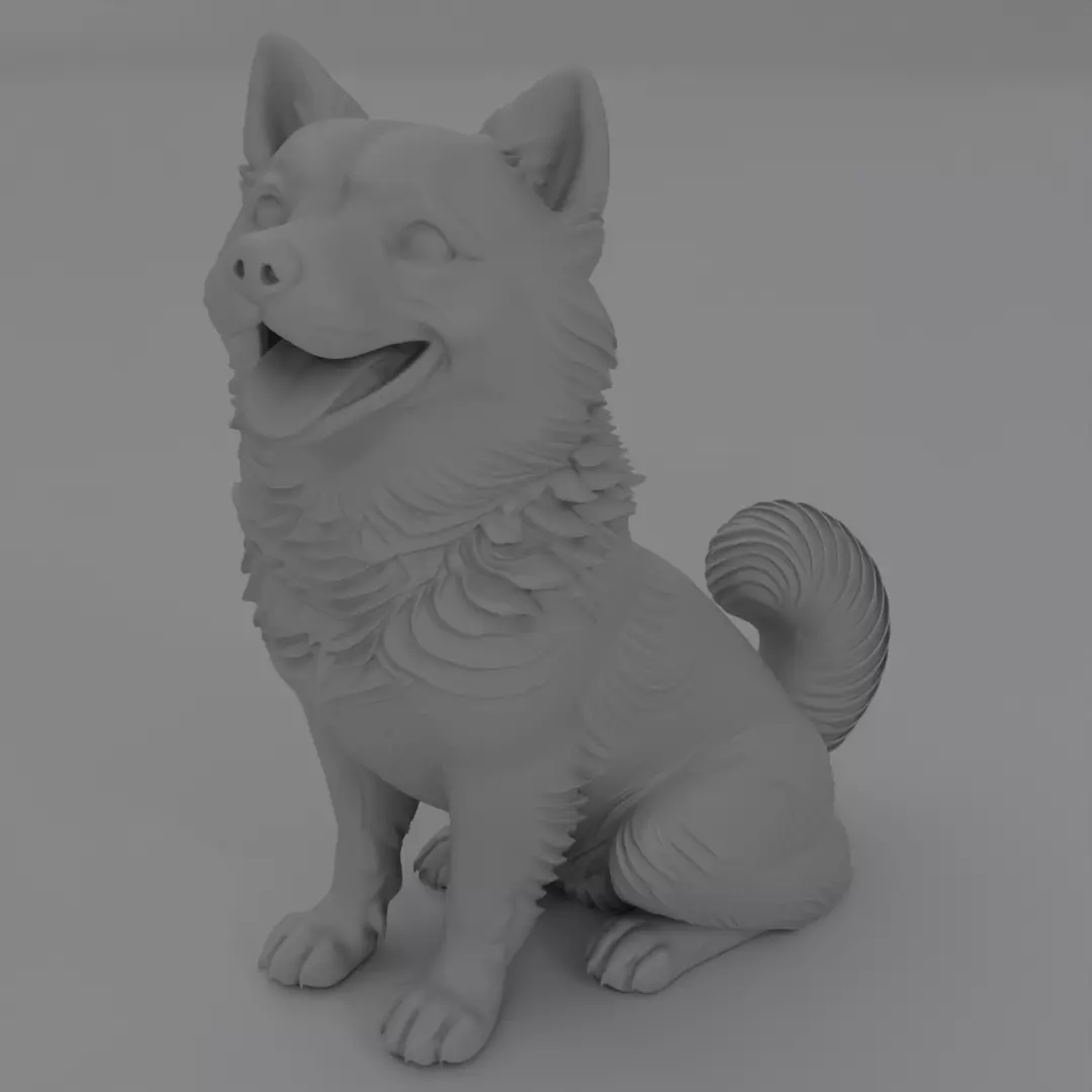 Gooden Shiba Inu figurine of dog 3D model set for print 3D print model