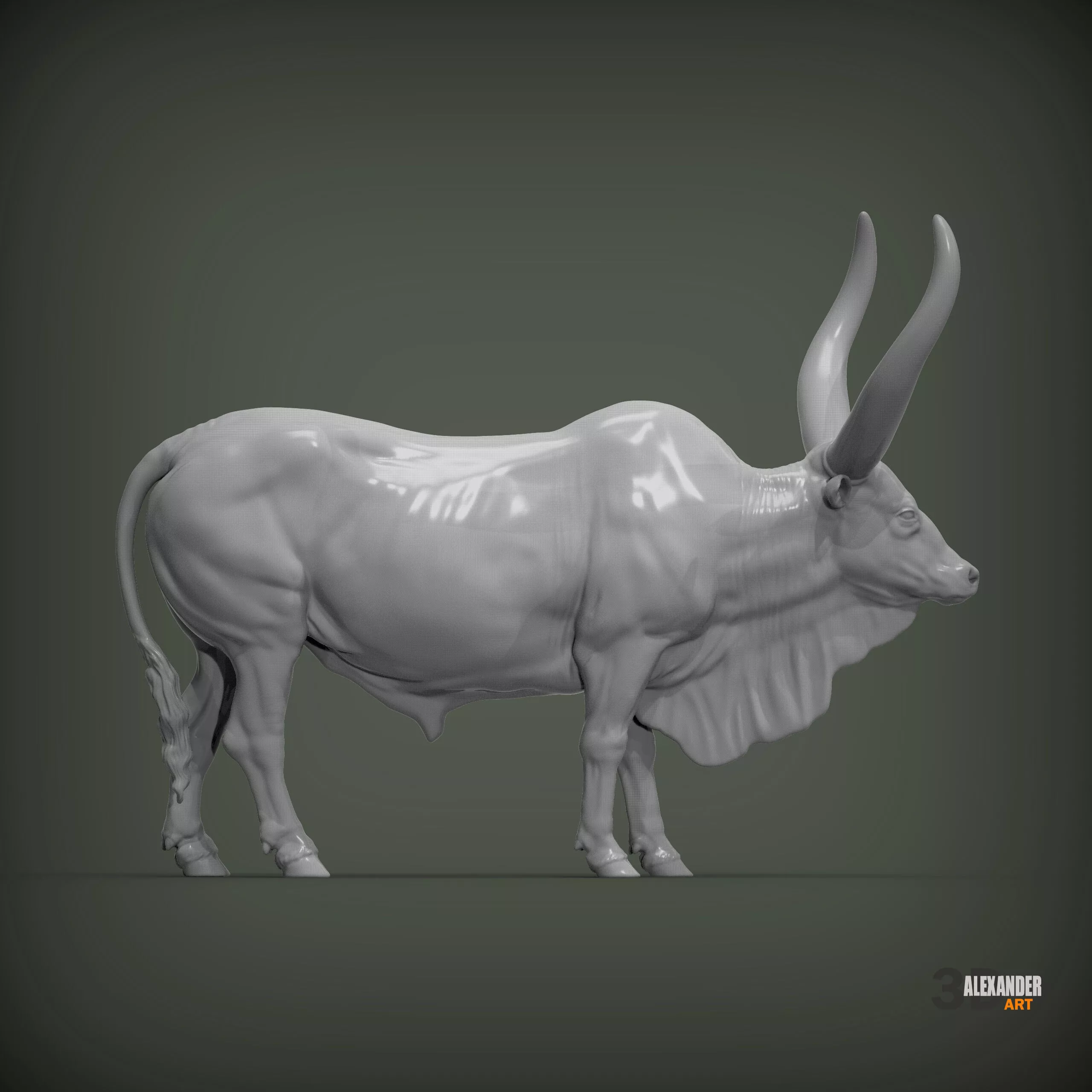 Watusi bull 3D print model