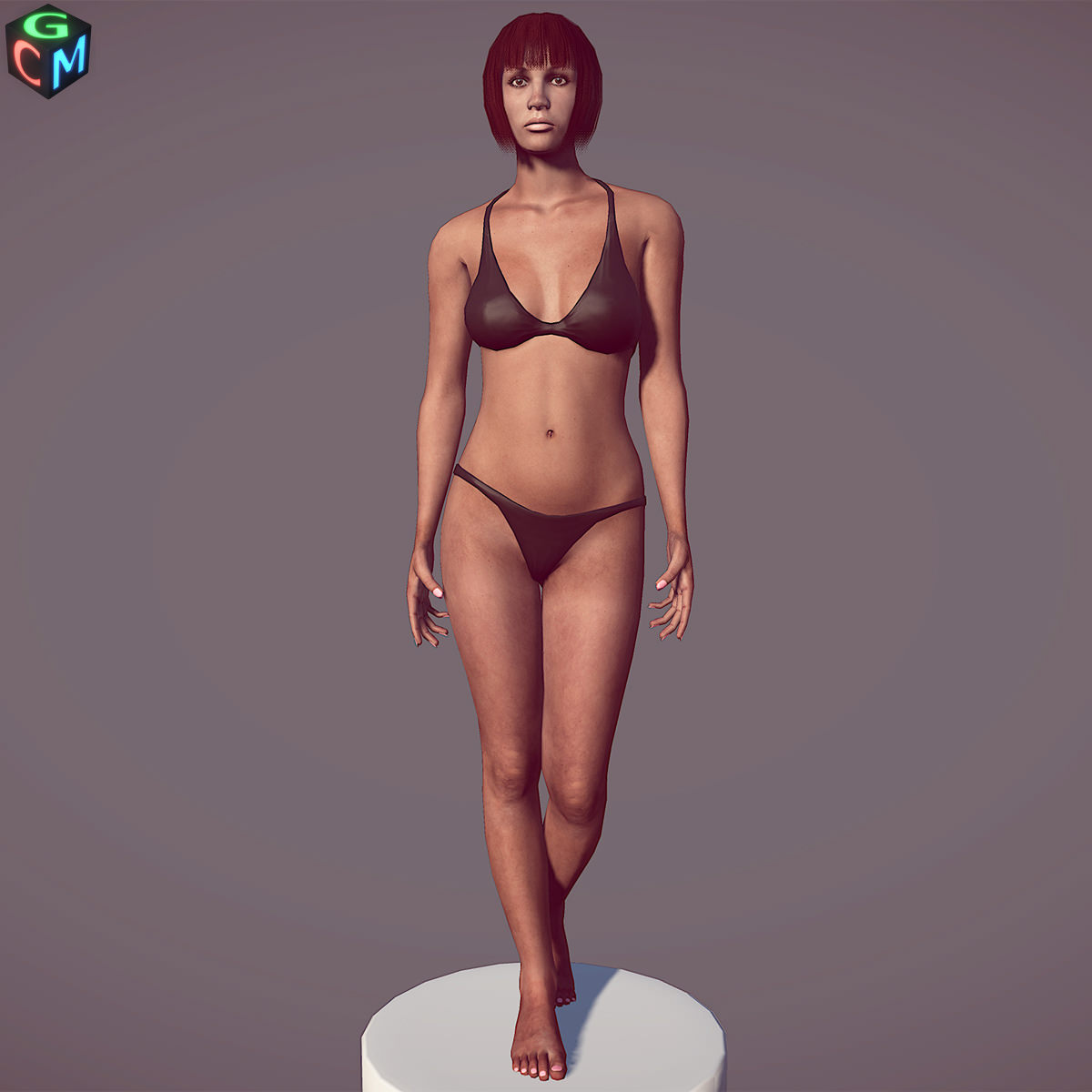 Debora Low-poly woman in bikini Low-poly 3D model_8