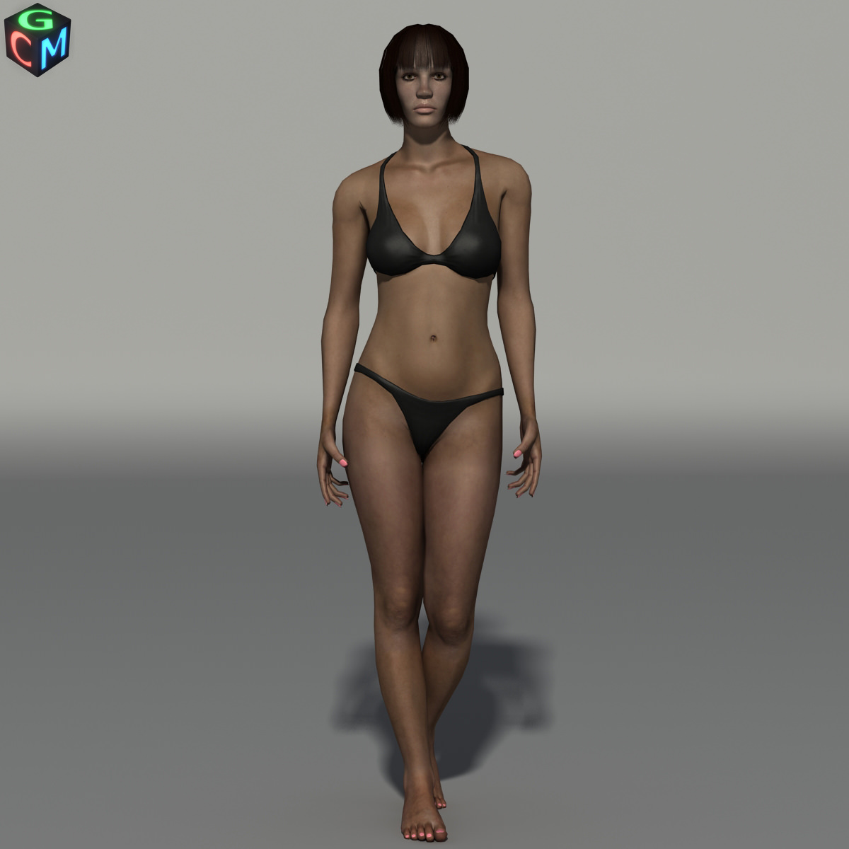 Debora Low-poly woman in bikini Low-poly 3D model_7