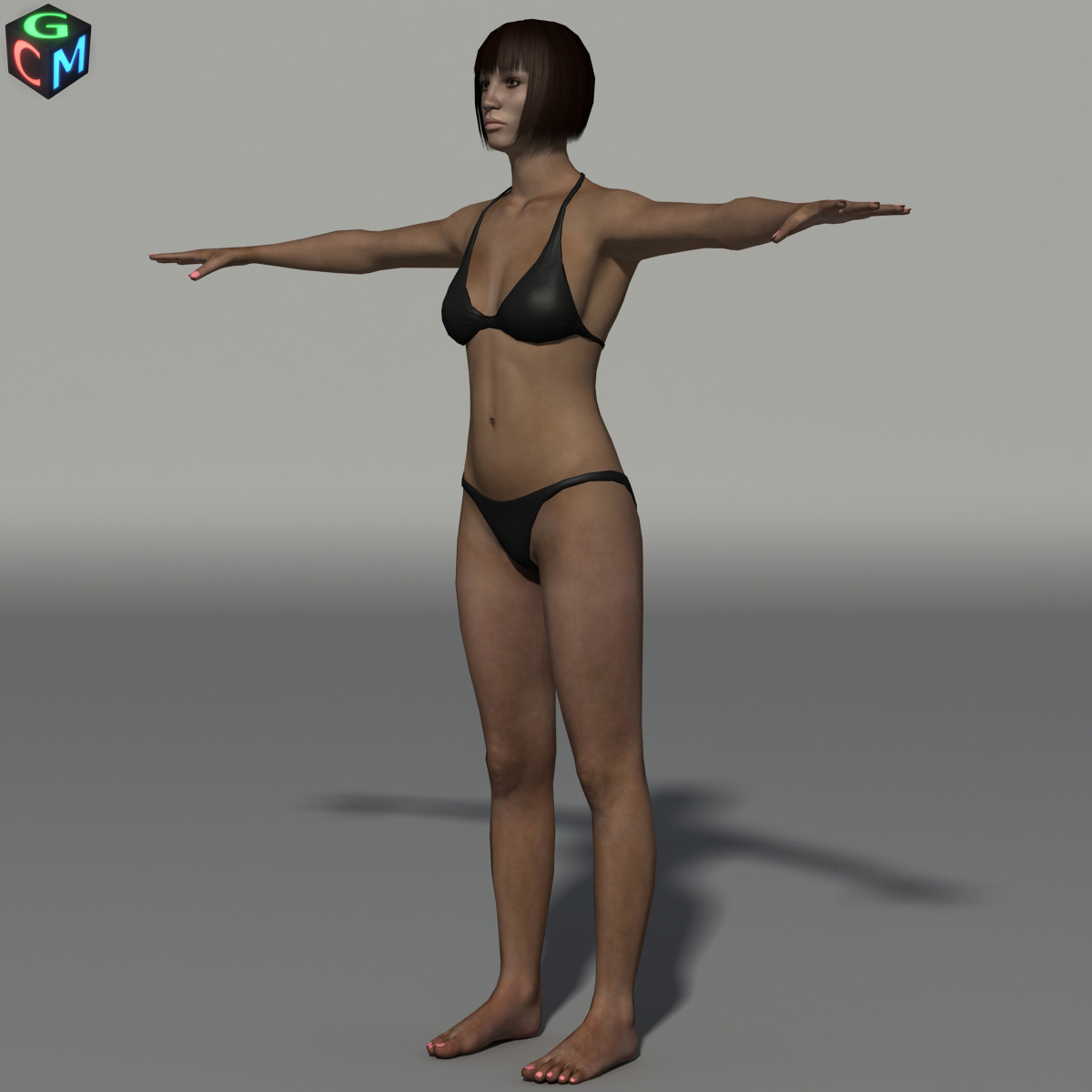 Debora Low-poly woman in bikini Low-poly 3D model_2