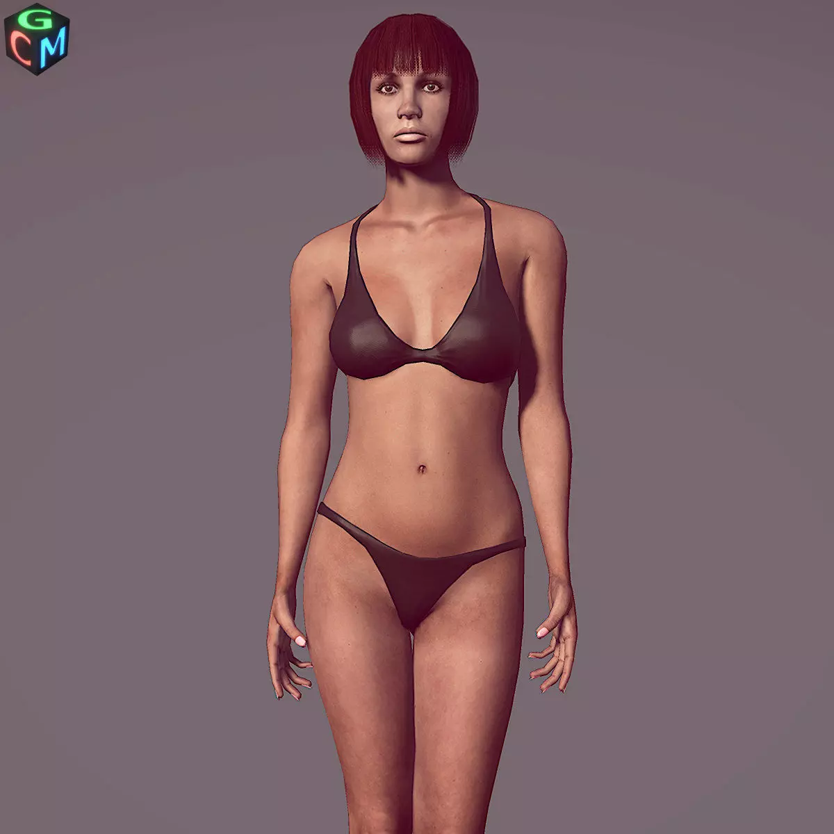 Debora Low-poly woman in bikini Low-poly 3D model_0