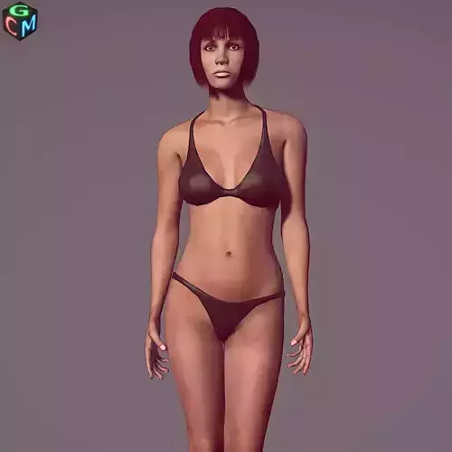 Debora Low-poly woman in bikini Low-poly 3D model
