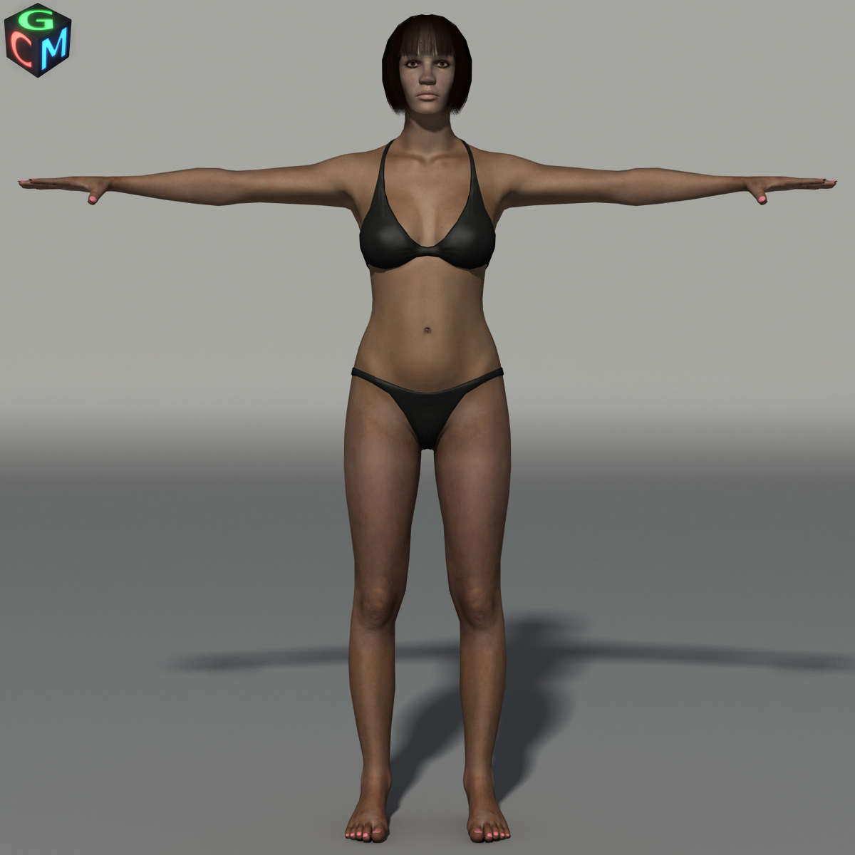 Debora Low-poly woman in bikini Low-poly 3D model_1