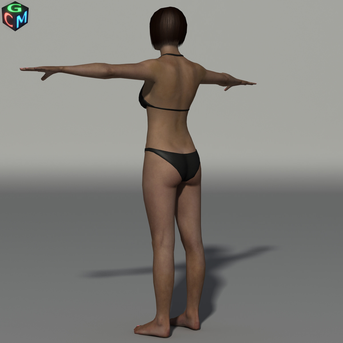Debora Low-poly woman in bikini Low-poly 3D model_4