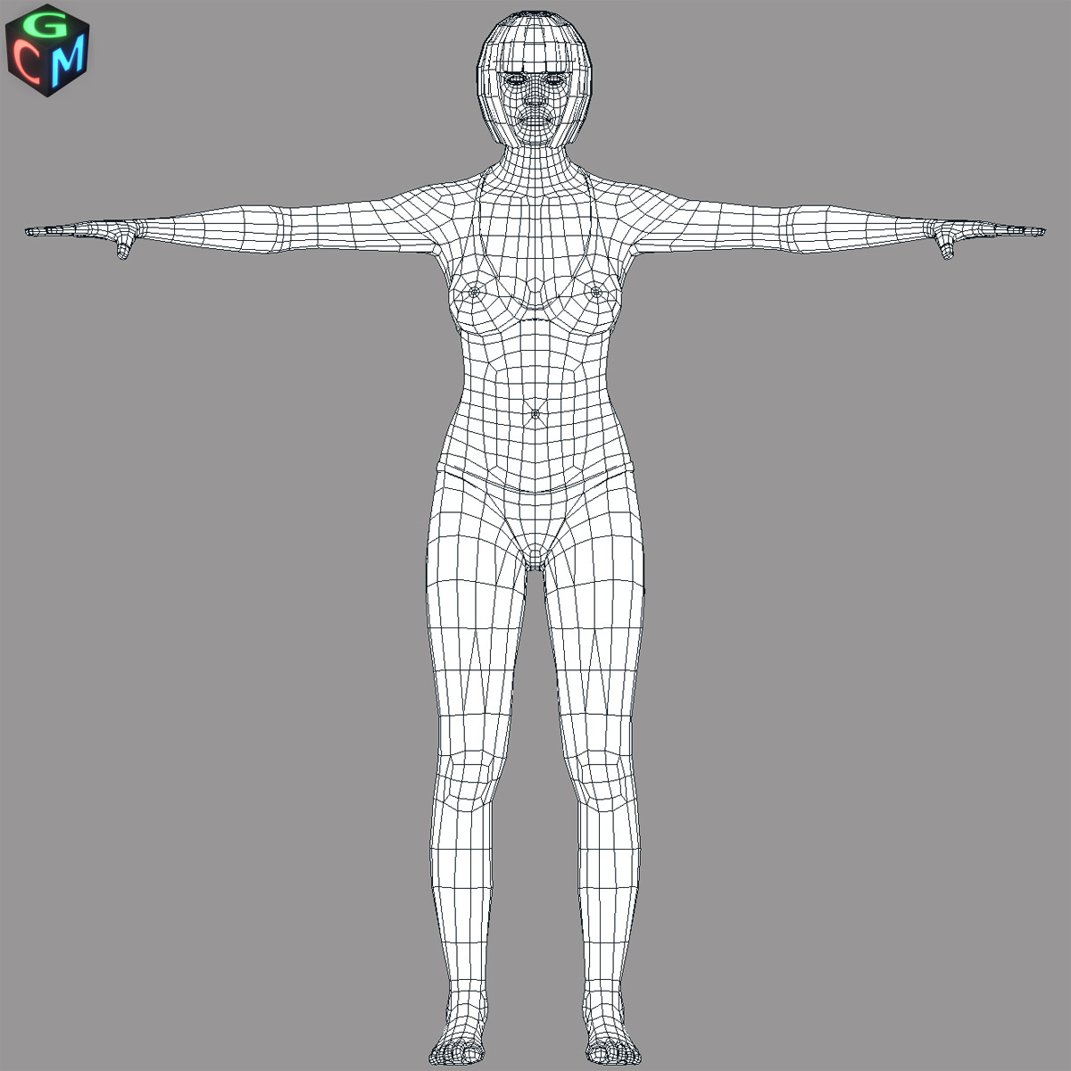 Debora Low-poly woman in bikini Low-poly 3D model_10