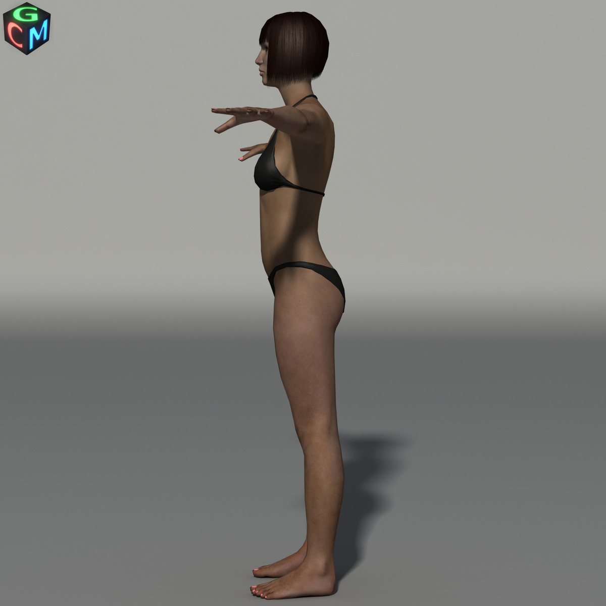 Debora Low-poly woman in bikini Low-poly 3D model_3
