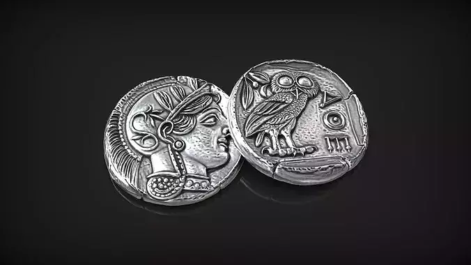 Ancient Greek Tetradrachm Athena and Owl Coin Replica