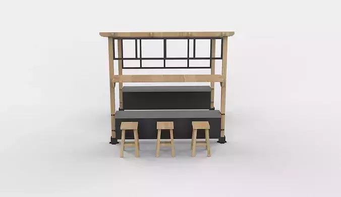 Outdoor Bar  3D model 2