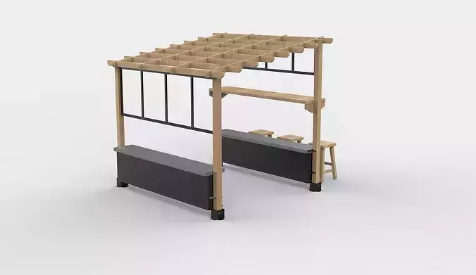 Outdoor Bar  3D model 4