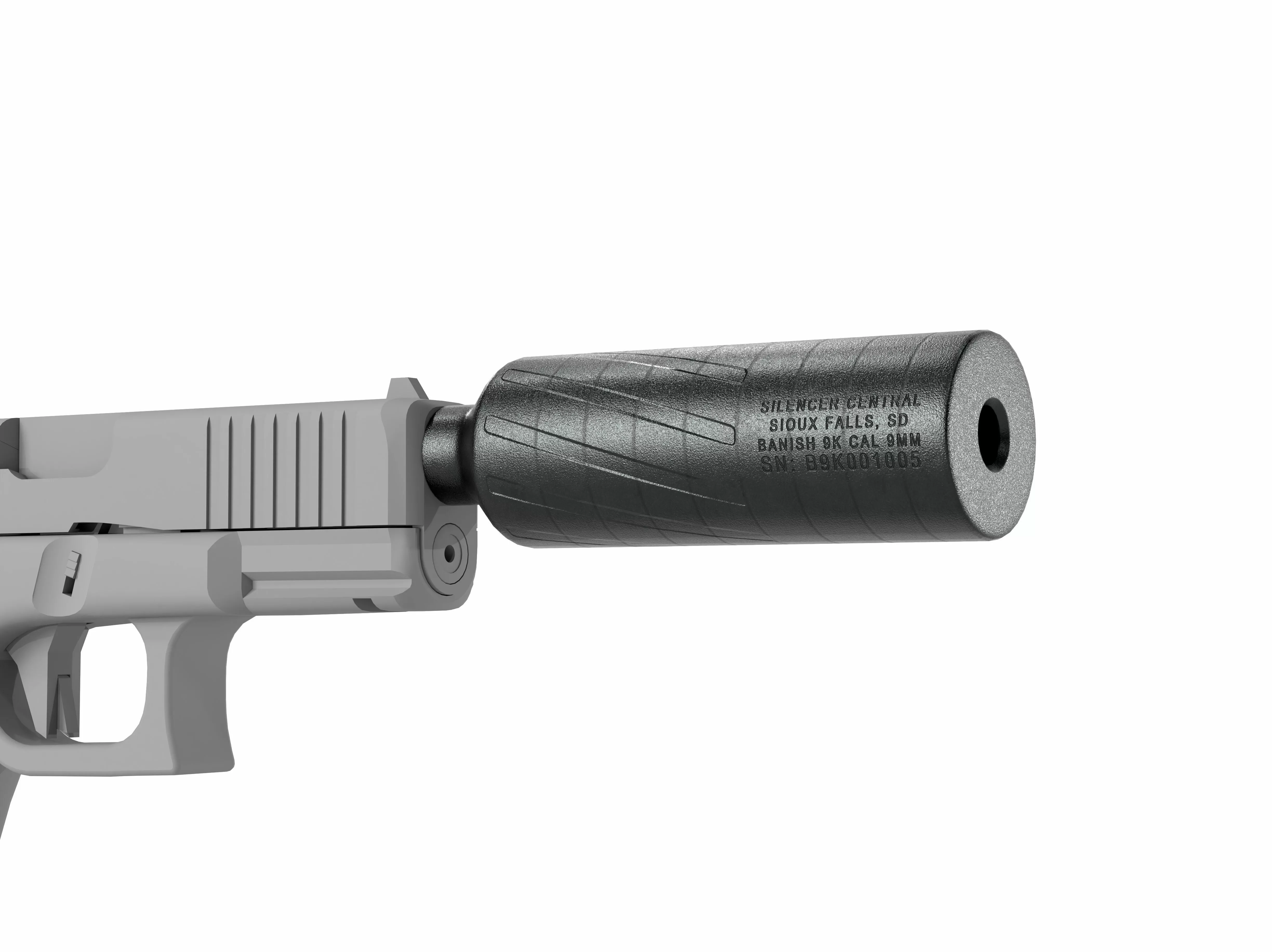 Banish 9k Suppressor Low-poly 3D model