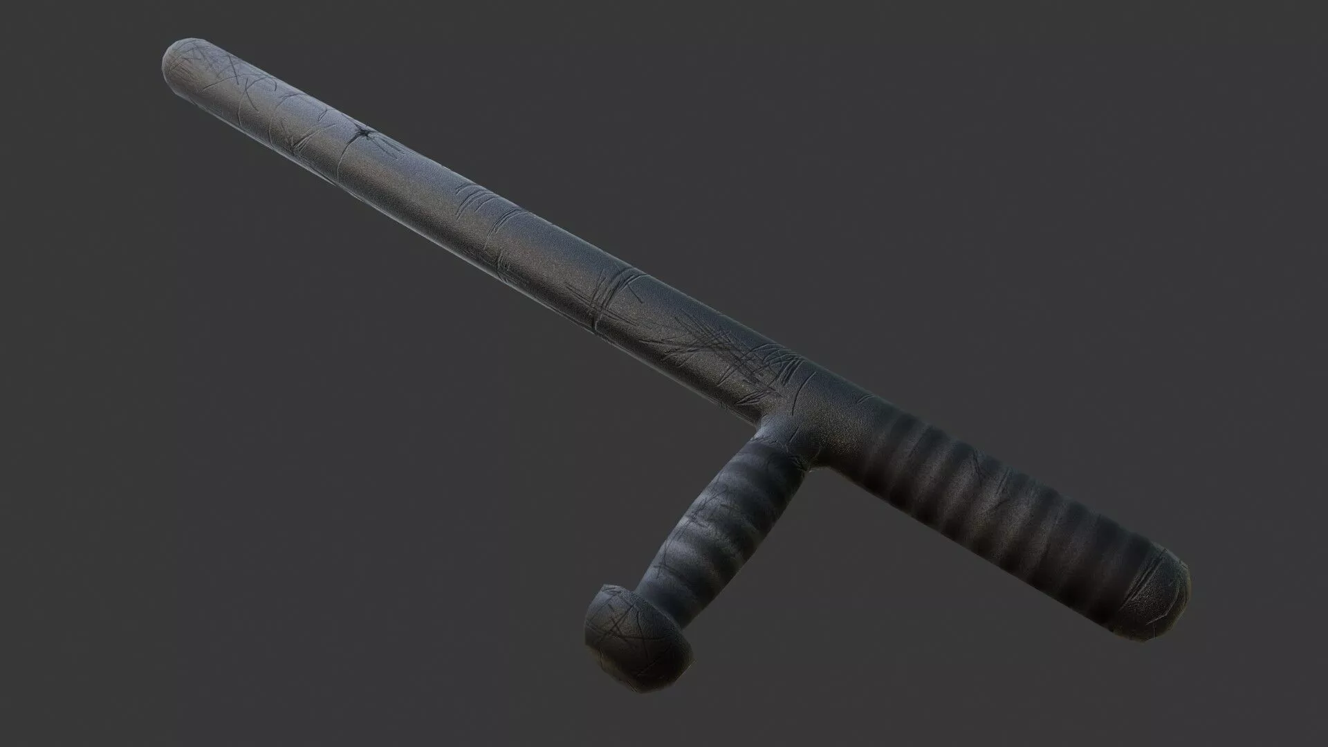 Rough Police Baton Game-Ready Low-poly 3D model