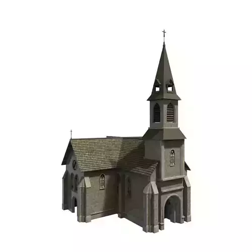 Modular Church Low-poly 3D model