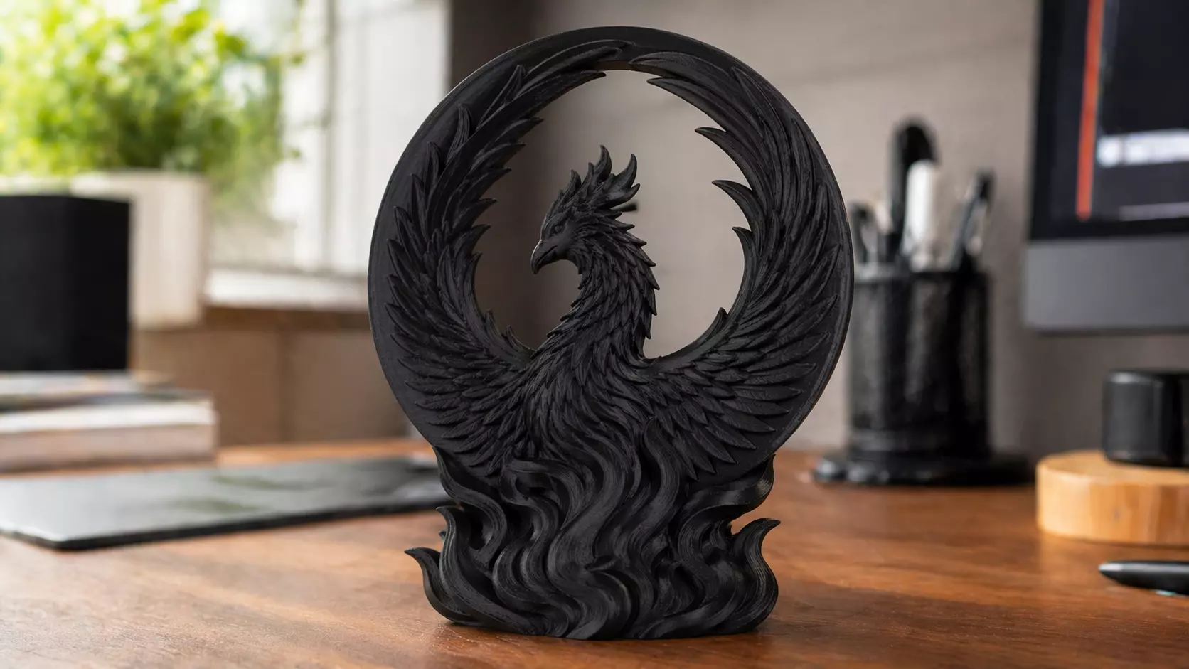 Phoenix Flame Ring Collectible Statue 3D print model