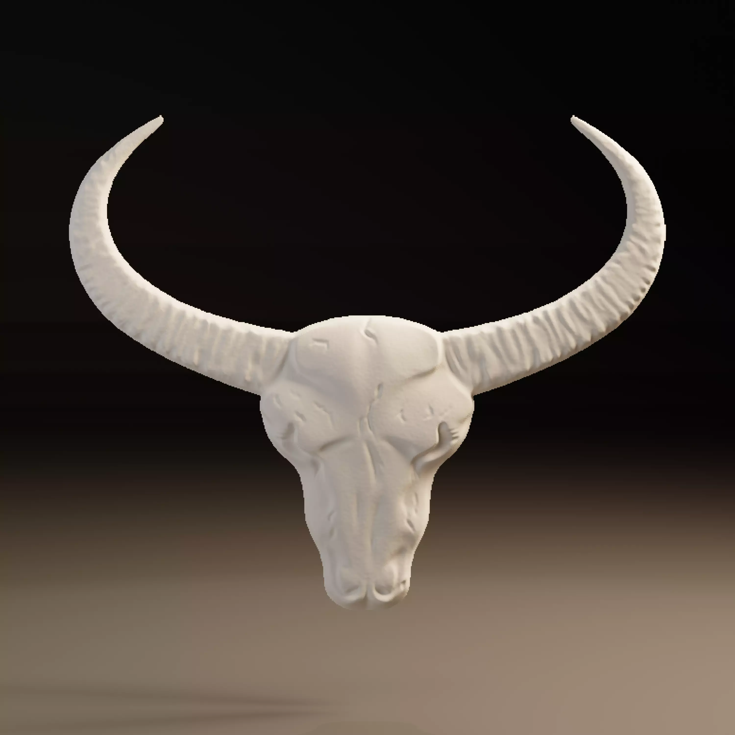 Longhorn Skull Relief CNC STL Western Wall Decor 3D print model