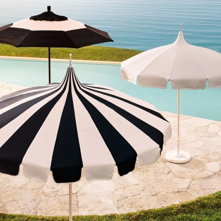 Outdoor furniture - sun lounger with umbrella 3D model