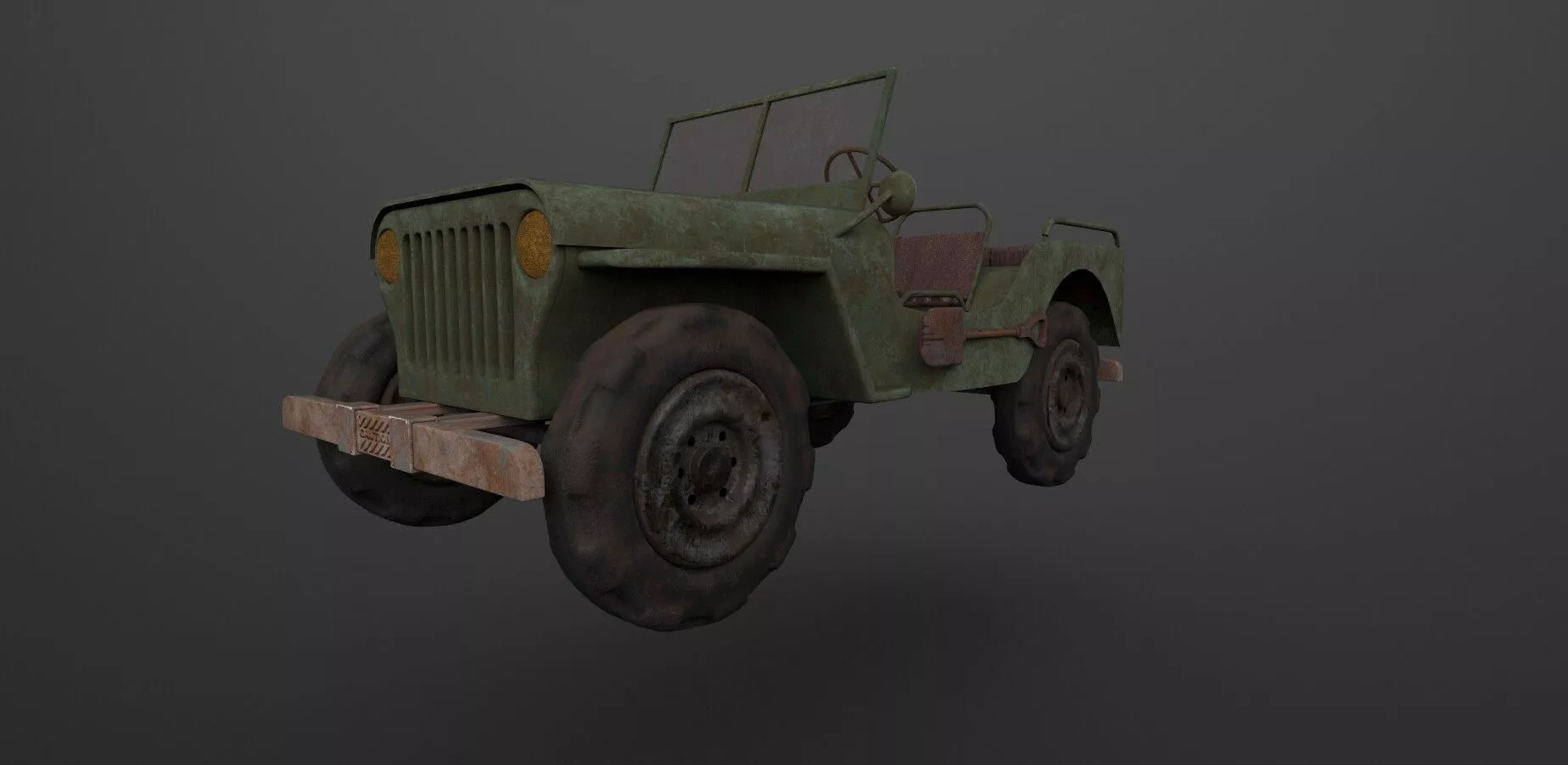 Rusty Jeep 3D Model Low-poly 3D model