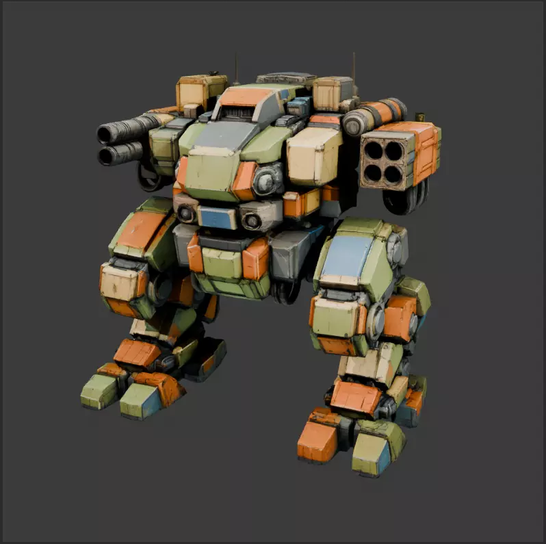 Mech walker Low-poly 3D model