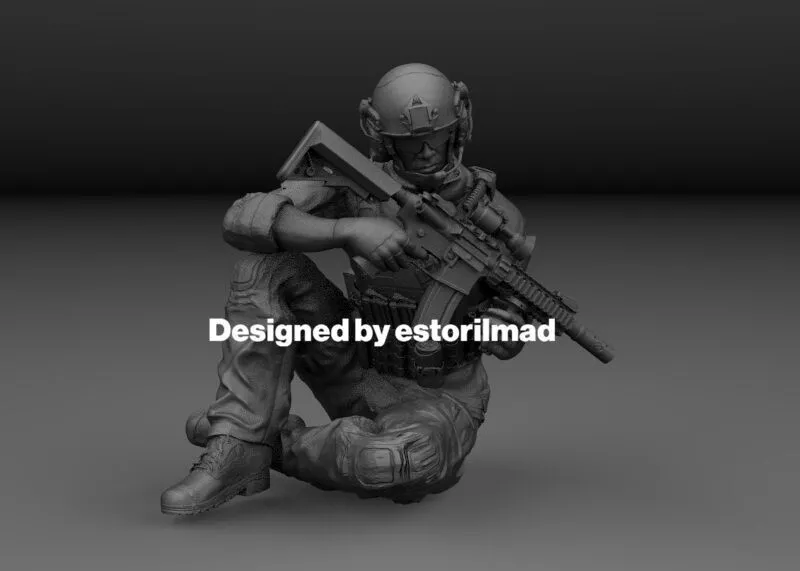 SPECIAL FORCES SOLDIER UH-60 BLACK HAWK CREW V1 3D print model