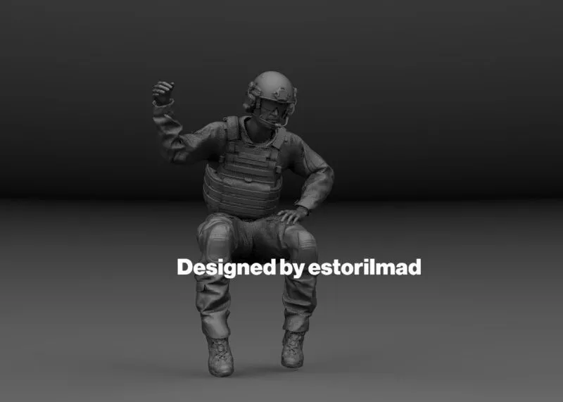SPECIAL FORCES SOLDIER UH-60 BLACK HAWK CREW V3 3D print model