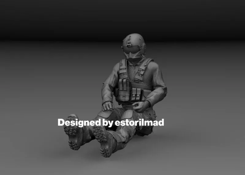 SPECIAL FORCES SOLDIERS UH-60 BLACK HAWK PILOT V2 3D print model