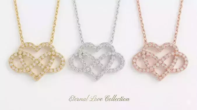 Infinity Heart Pendant - Cast Ready 3D Printable Jewelry