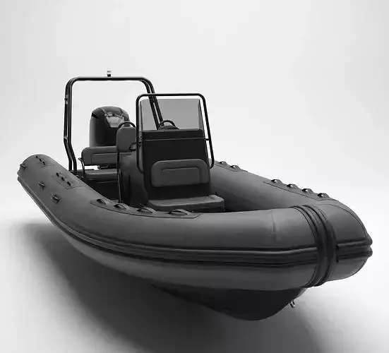 3D Tender Patrol 650 Inflatable Boat Low-poly 3D model 4