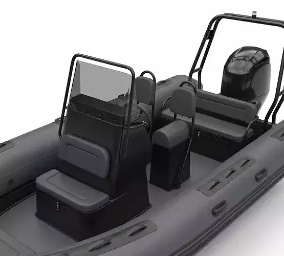 3D Tender Patrol 650 Inflatable Boat Low-poly 3D model 2
