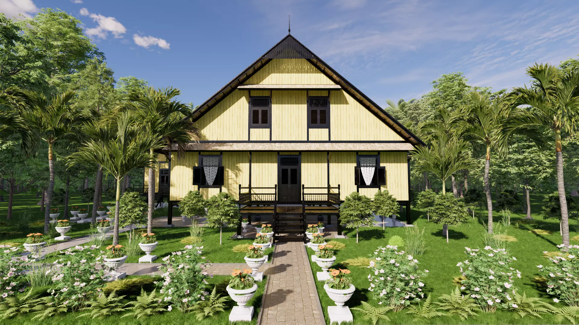 Godang Traditional House of Sambas West Borneo - Type 3 3D model