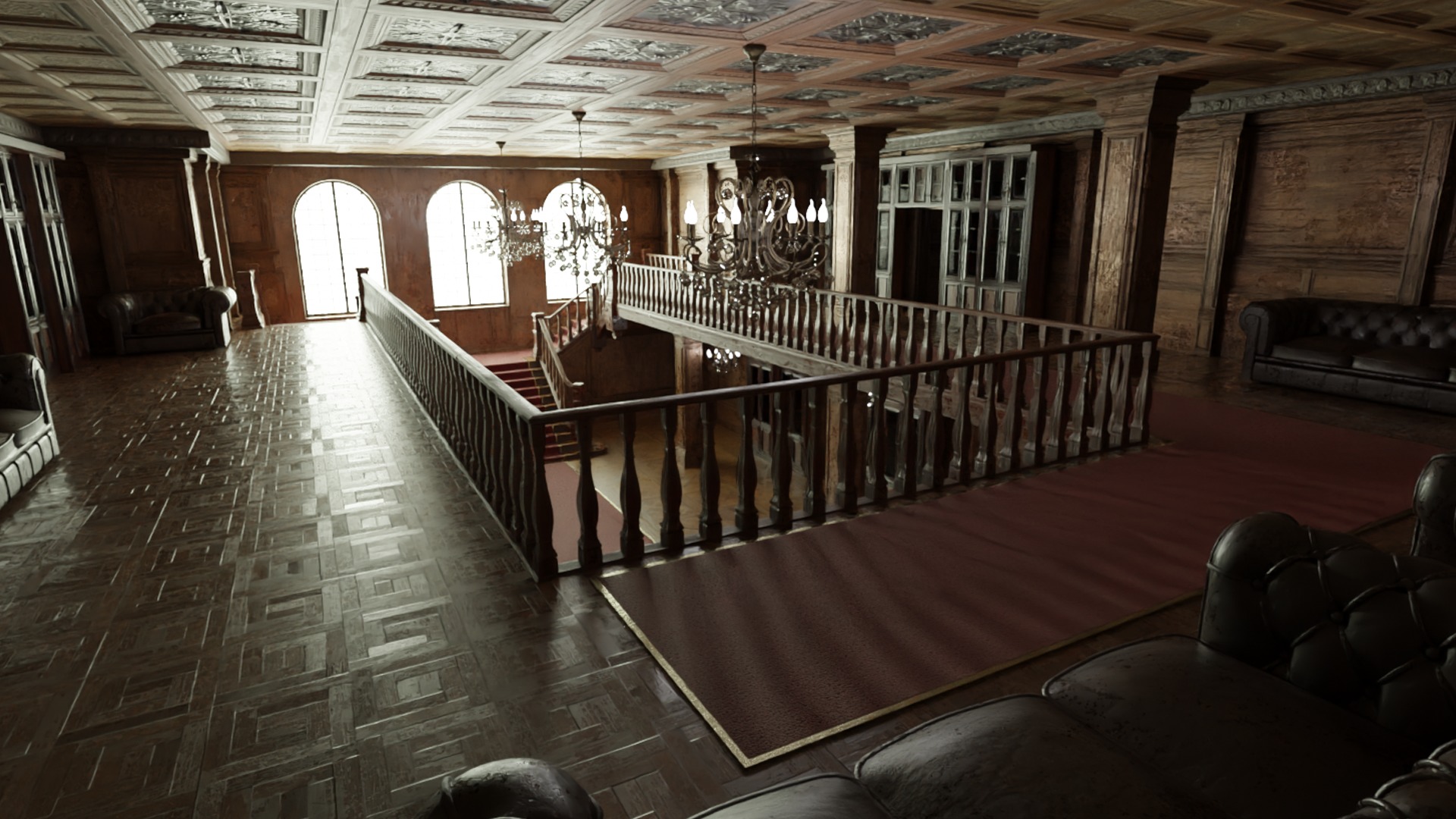 Ballroom Low-poly 3D model_1