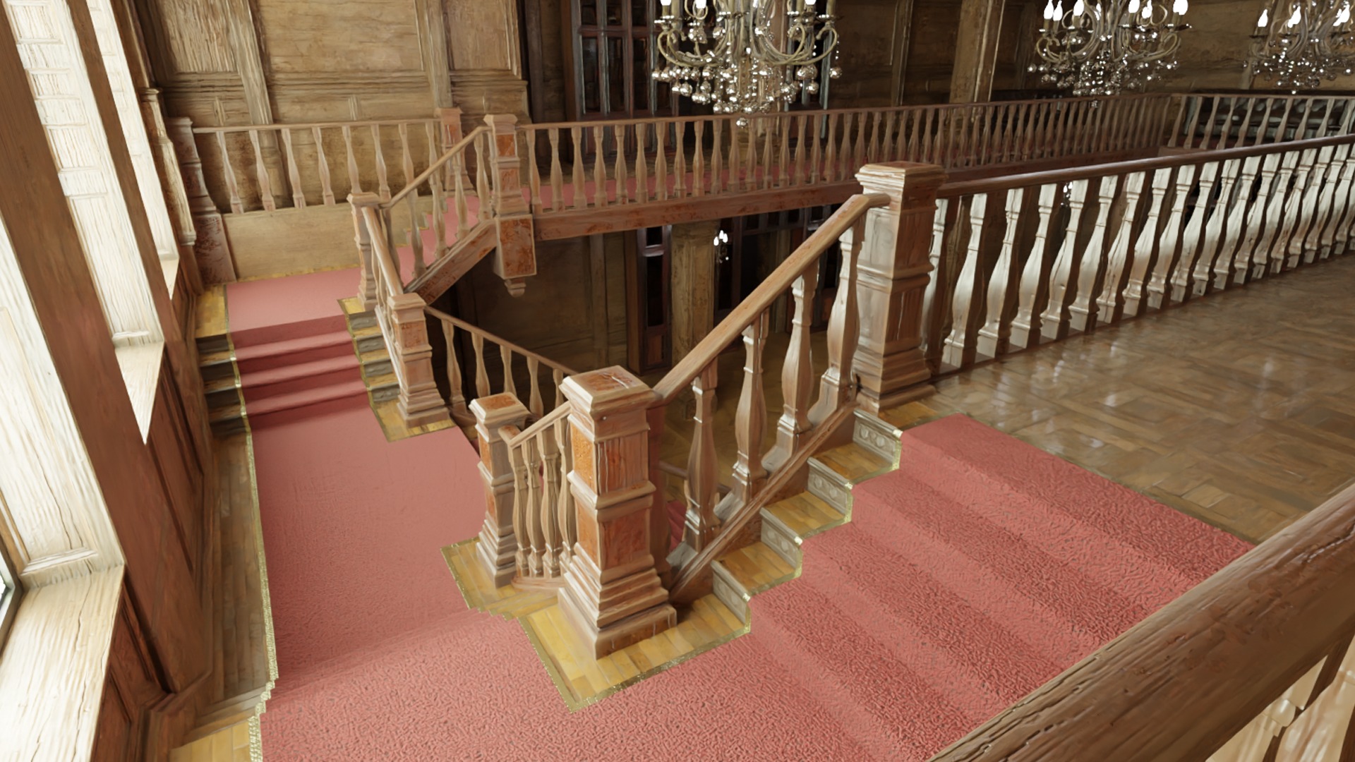 Ballroom Low-poly 3D model_3