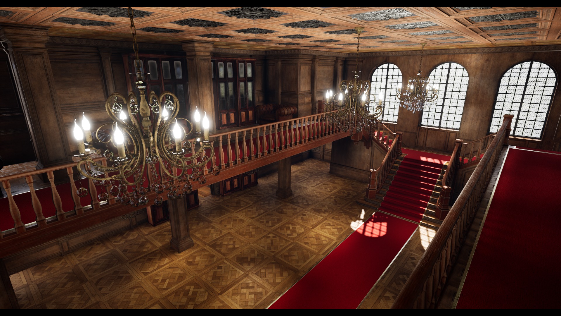 Ballroom Low-poly 3D model_10