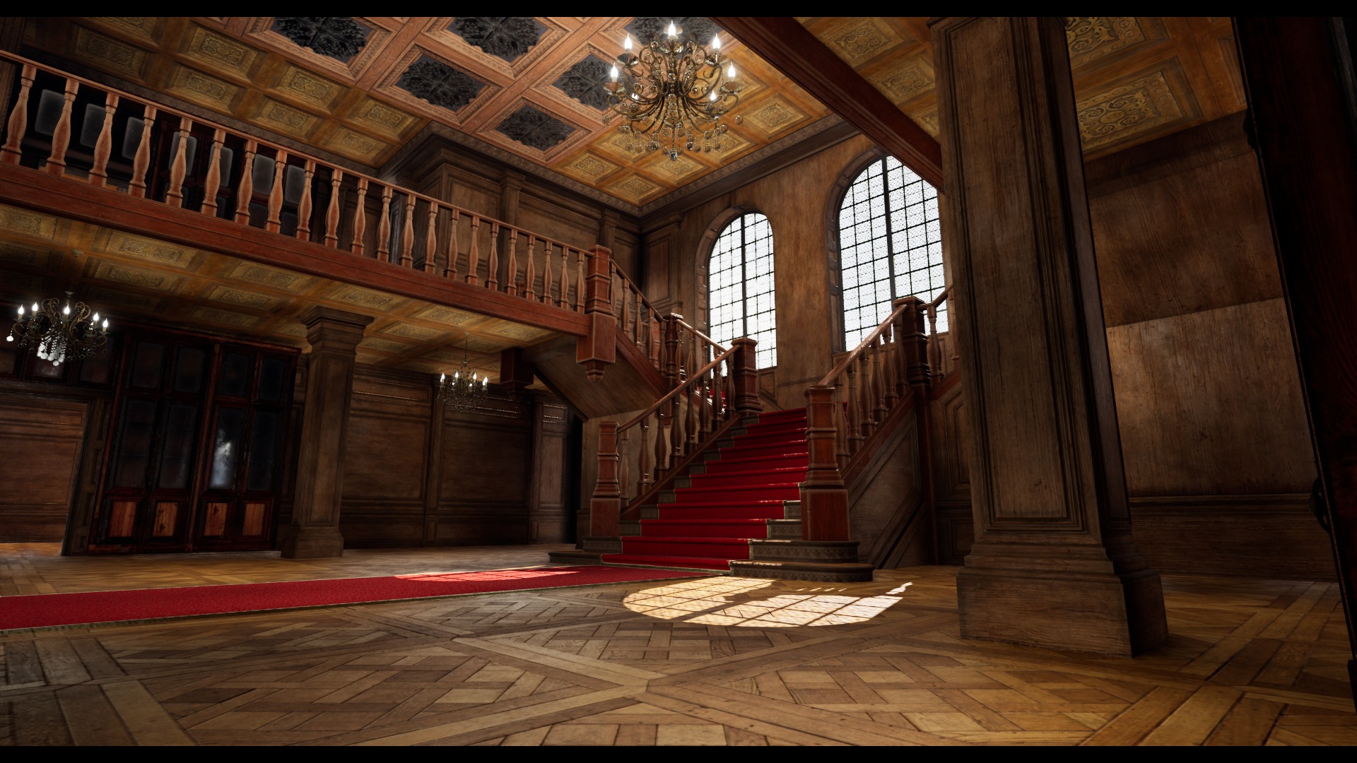 Ballroom Low-poly 3D model_9
