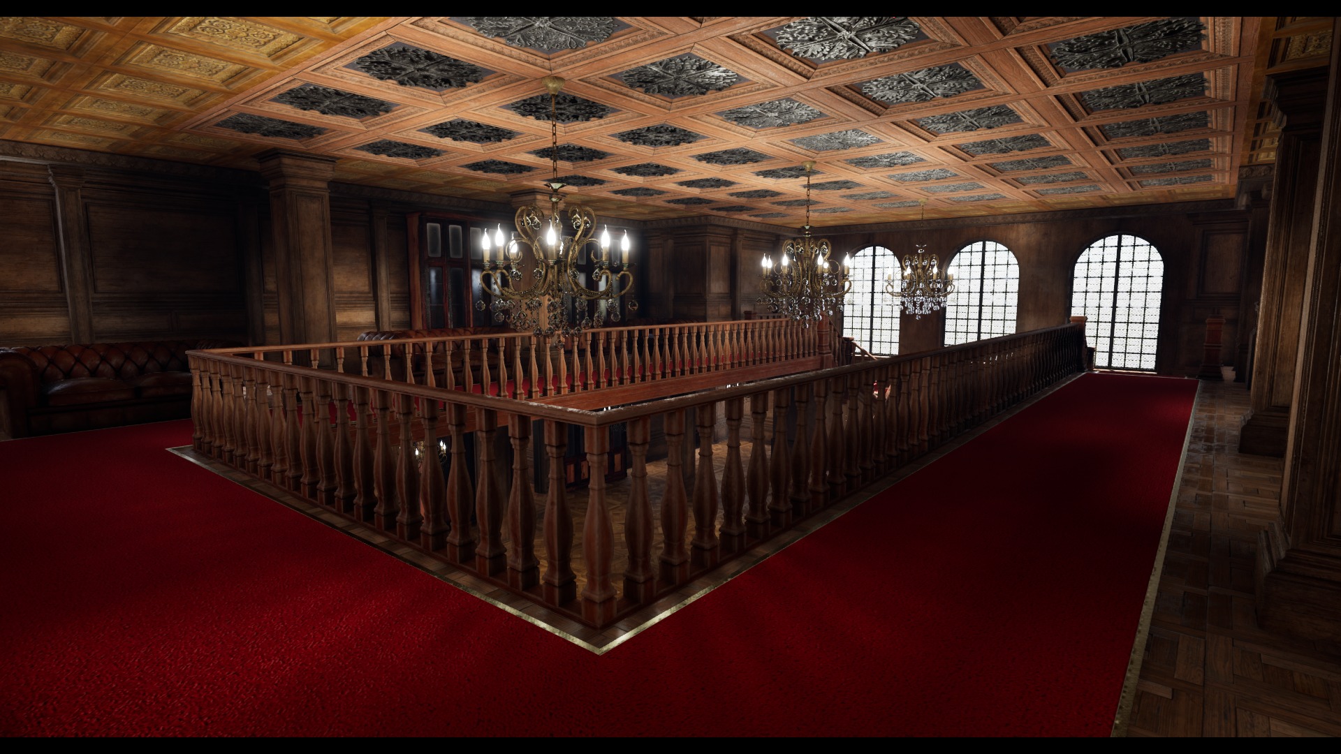Ballroom Low-poly 3D model_7