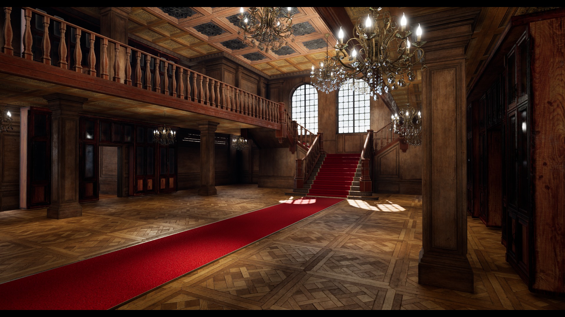 Ballroom Low-poly 3D model_6