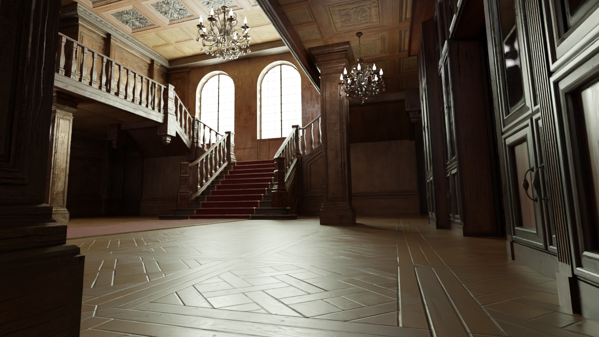 Ballroom Low-poly 3D model_4